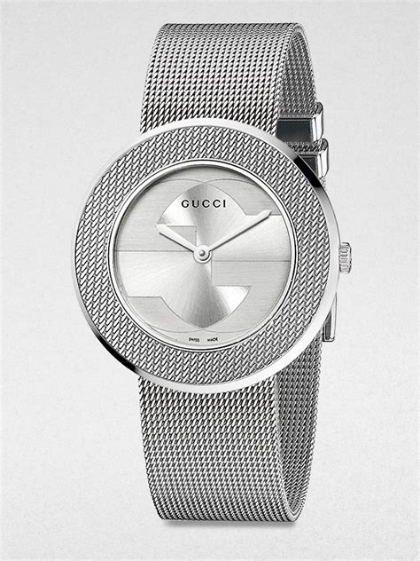 gucci steel mesh watch|vintage gucci stainless steel watch.